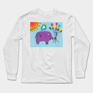 FUNNY Elephant Painting Long Sleeve T-Shirt